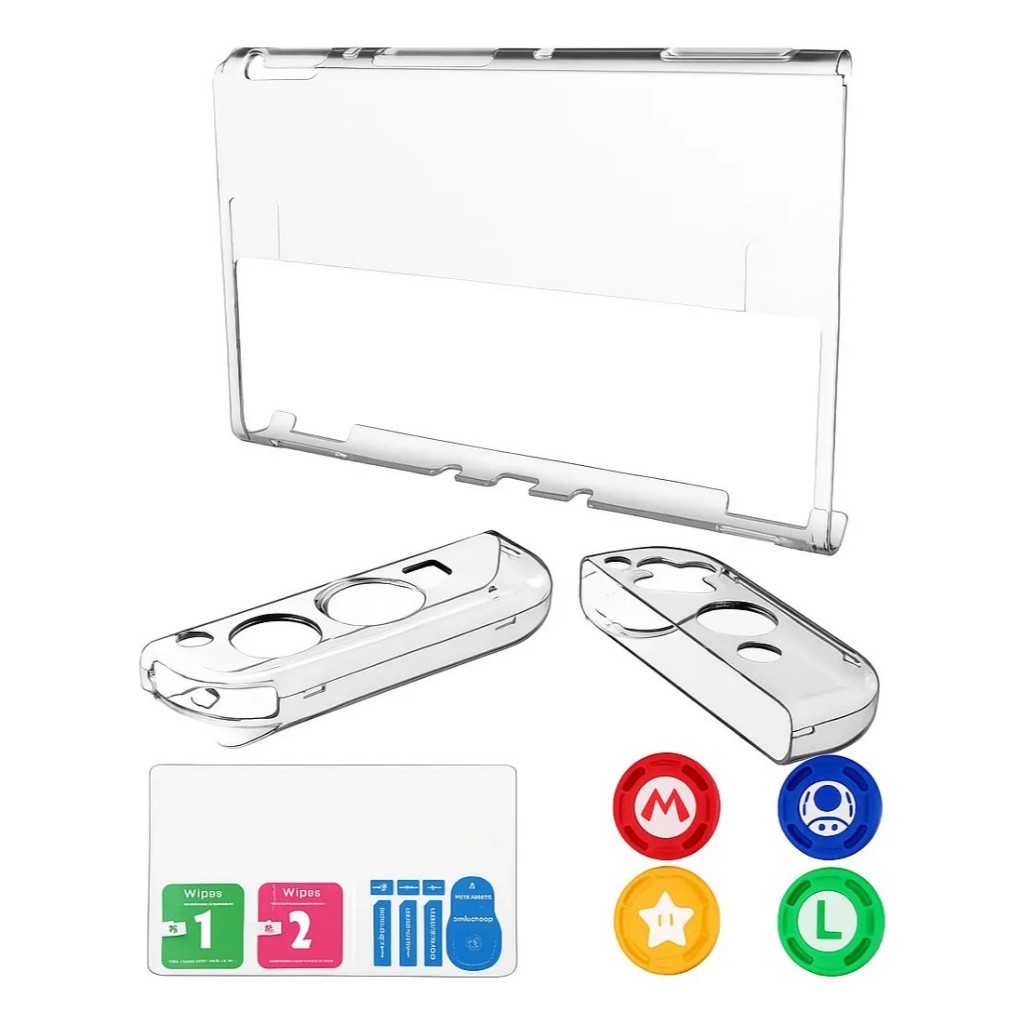 Kit Capa Protetora Cristal Transparente Para Ninte