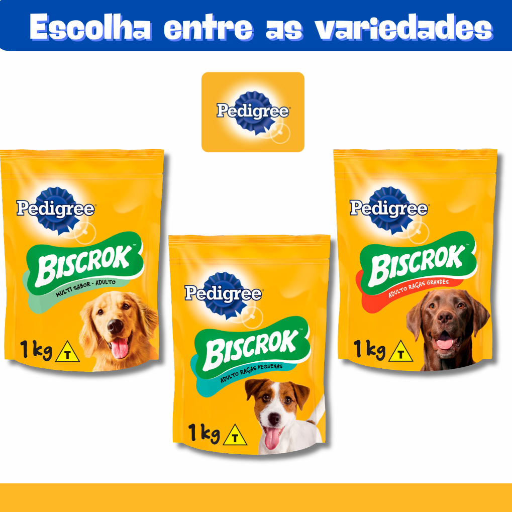 Biscoito Pedigree Biscrok Para Cães Adultos 1kg (