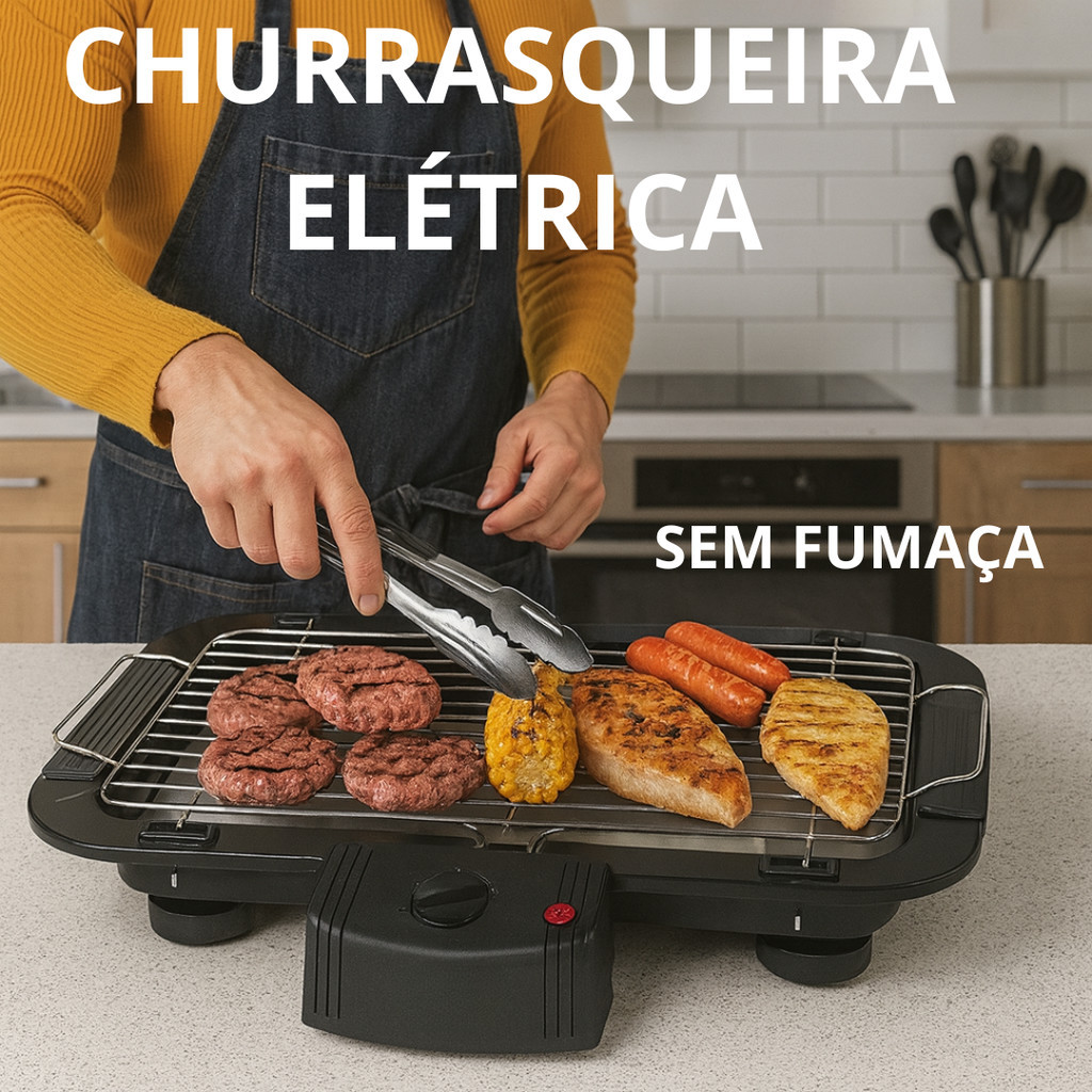 Churrasqueira Elétrica 1500W Grelha Removível Te