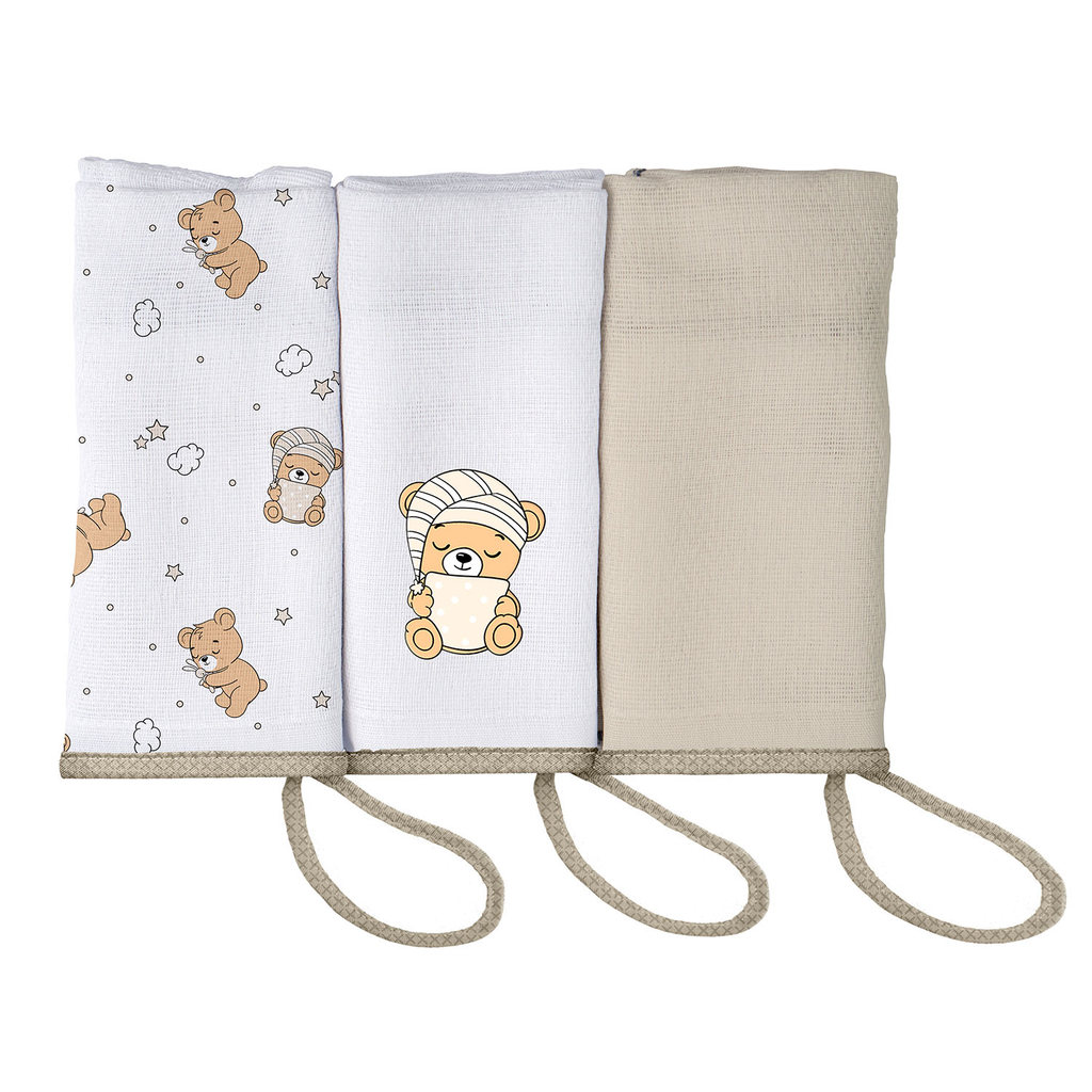 Pano de Boca para Bebê 34 cm x 34 cm 3 unidades P