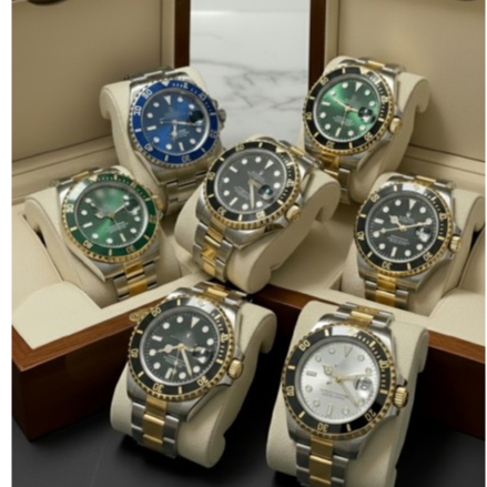 Relógio De Pulso RLX Luxo Prata e Dourado Calend�