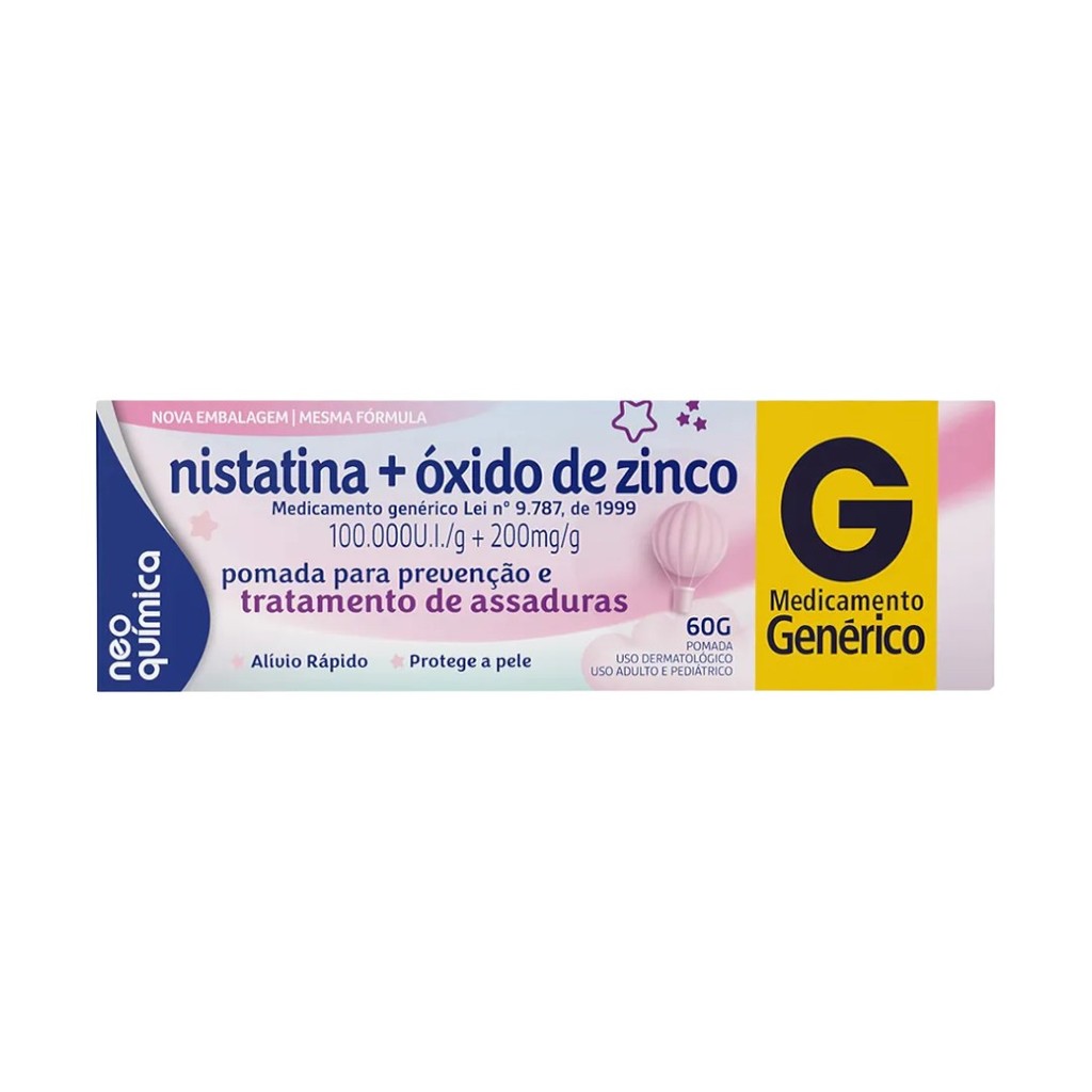 Pomada Assadura Nistatina + Óxido de Zinco 60g &#
