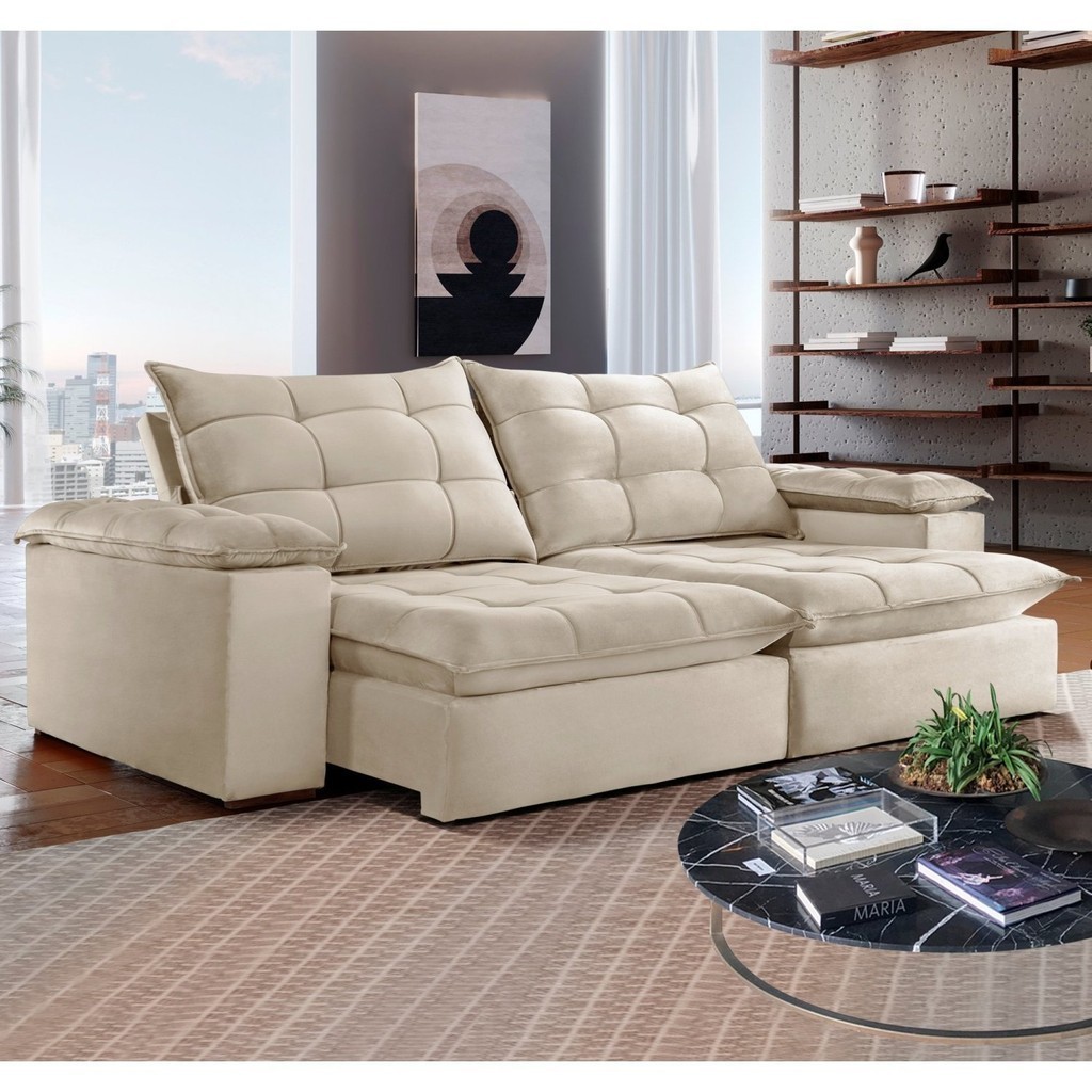 Sofa Retrátil e Reclinável 5 Lugares 290cm Espan
