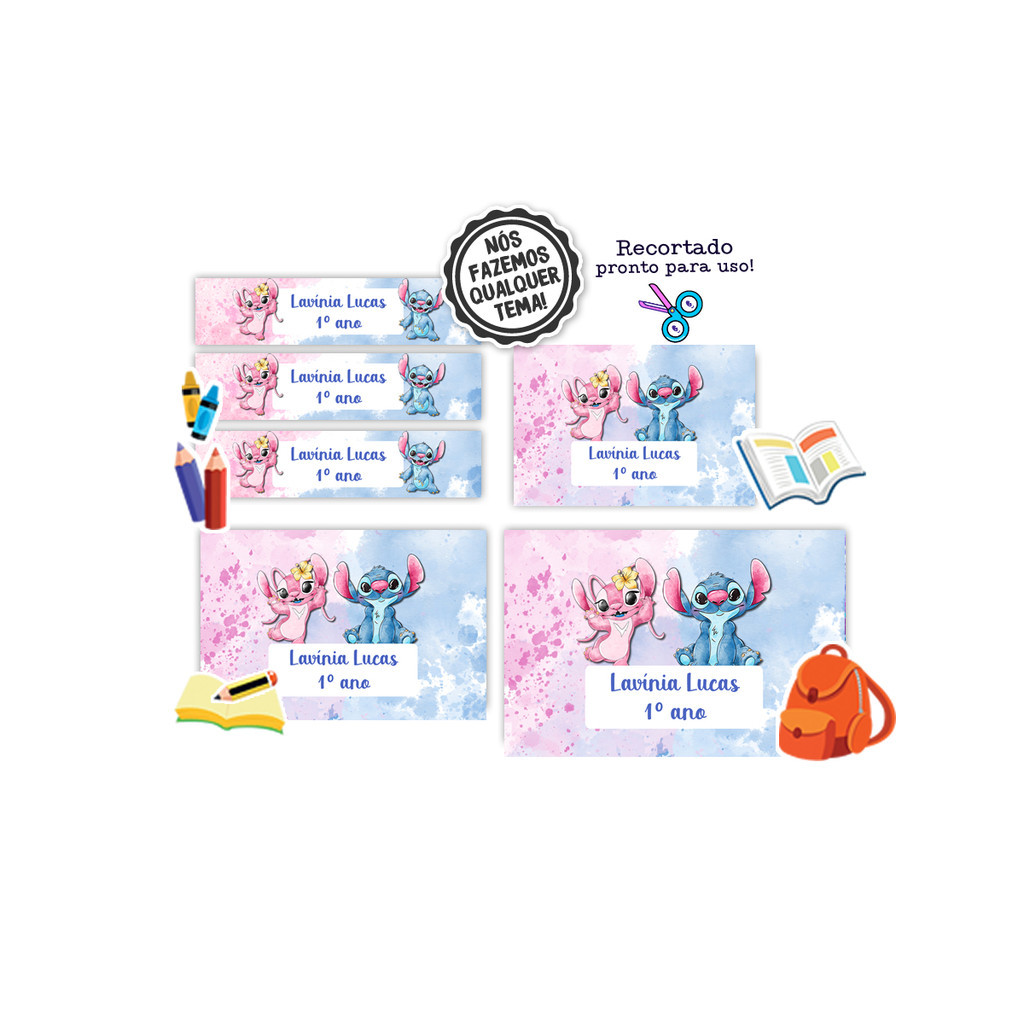 40 Etiqueta Escolar Personalizada Cha revelação 