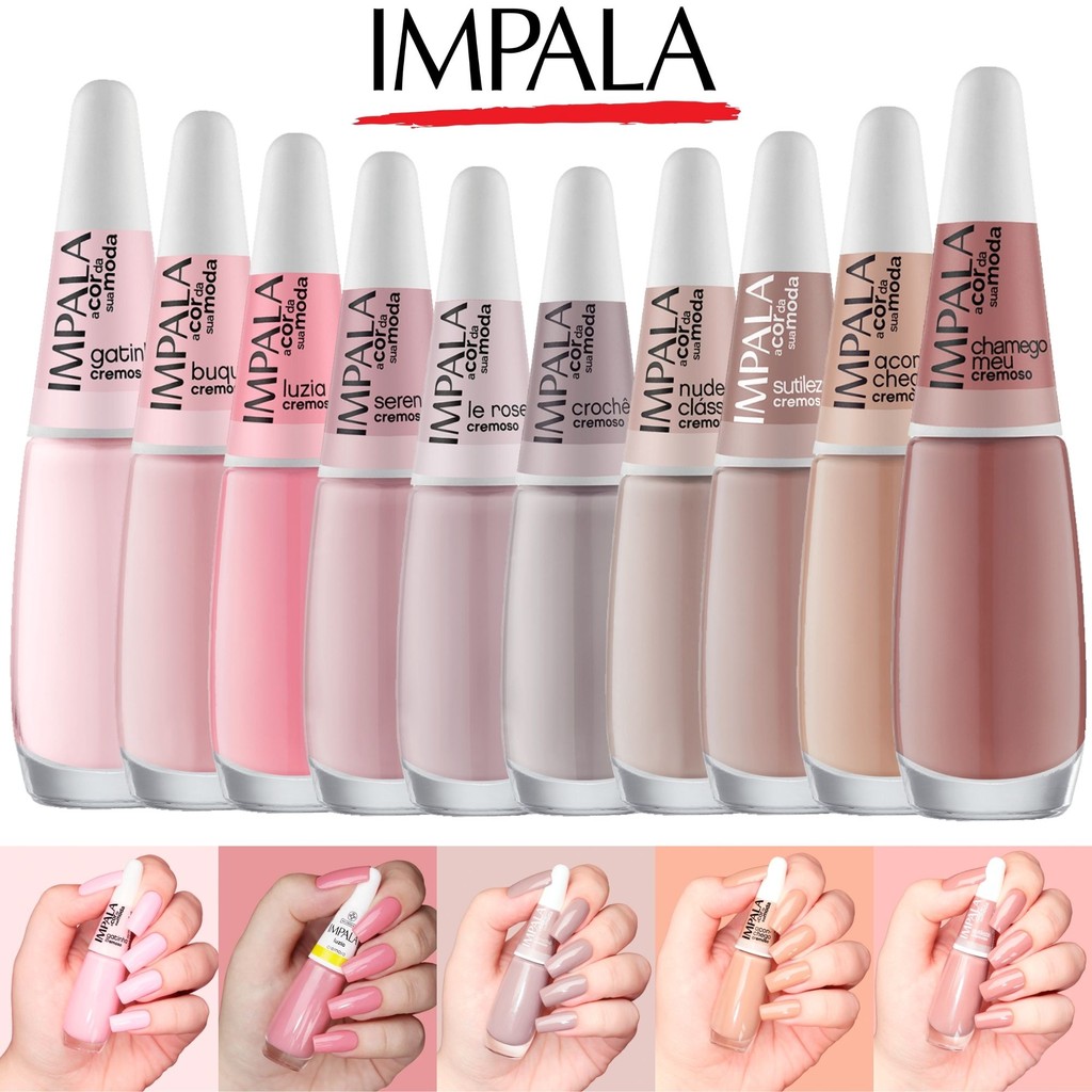 Impala Kit 10 Esmaltes Tons Nude Rosa Cor da Sua M