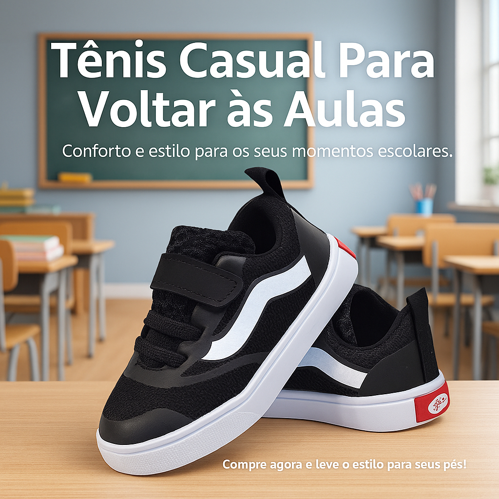 Tênis Escolar Infantil Menino Confortável –