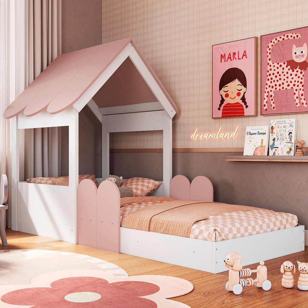 Cama Solteiro Infantil Montessoriana Casinha Nana 