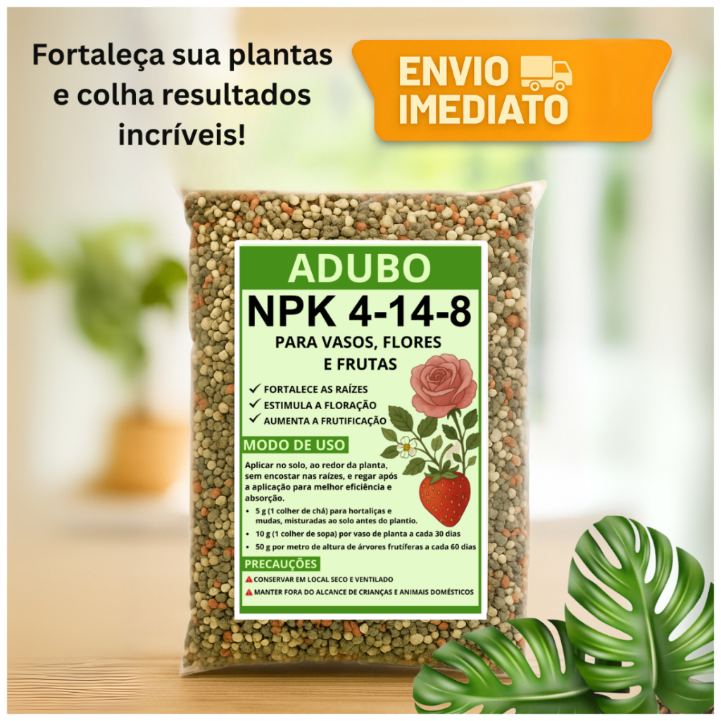 NPK 04 14 08 Fertilizante Adubo para Jardim Planta