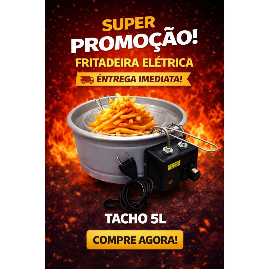 Fritadeira Elétrica Redonda Industrial ou domést