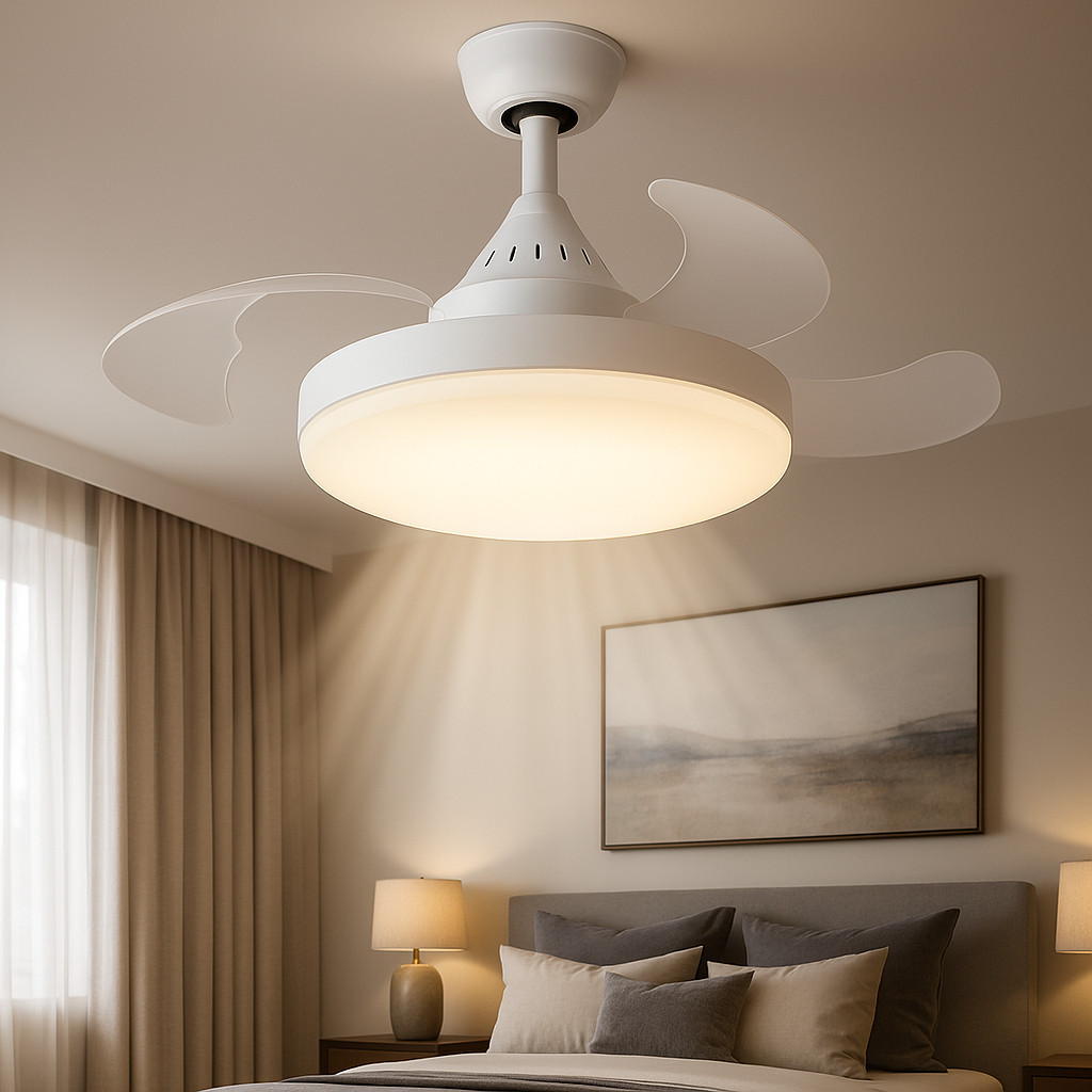 Ventilador De Teto Retrátil 120W Forte Lâmpada 3