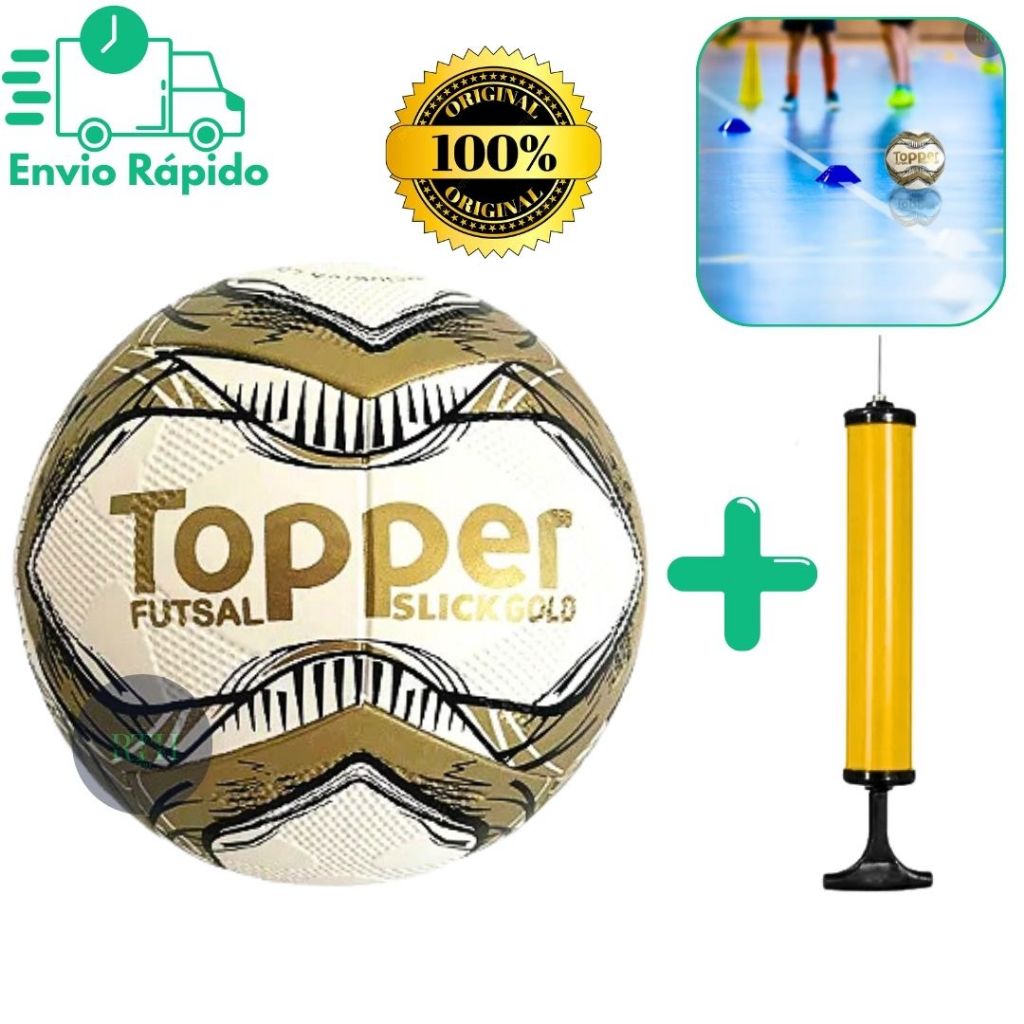 Bola de Futsal Topper Original E Bomba Slick Gold 