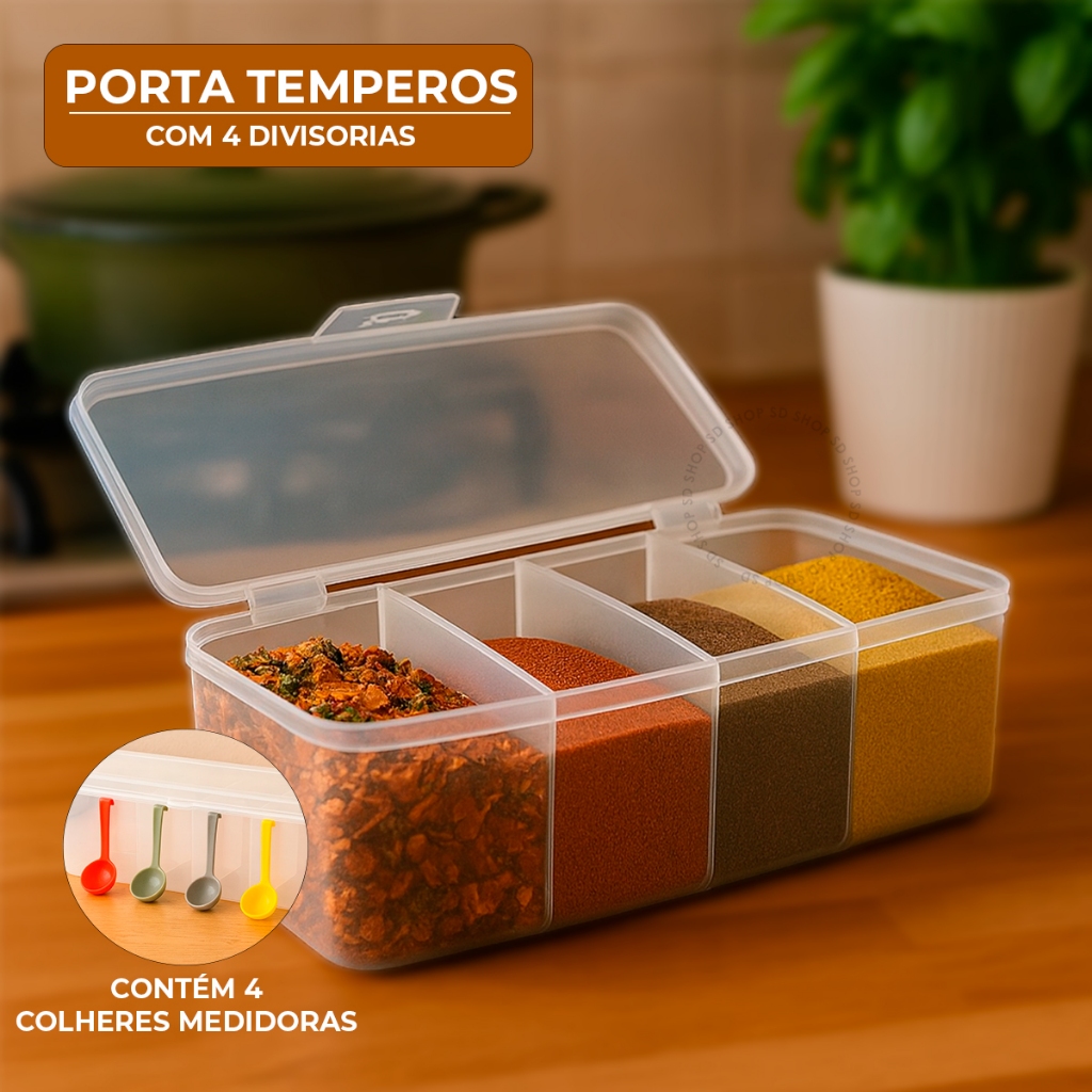 Porta Temperos Pote Condimentos Organizador Com Di