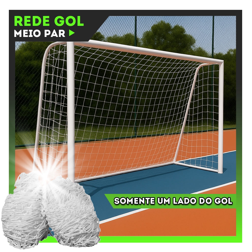 Meio Par Rede de Gol Futsal, Society, Salão (3,20