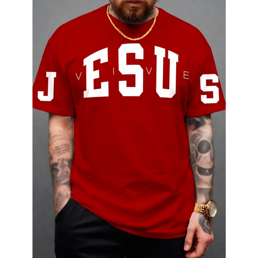 Camiseta Básica Jesus Vive Algodão Camisa T shir