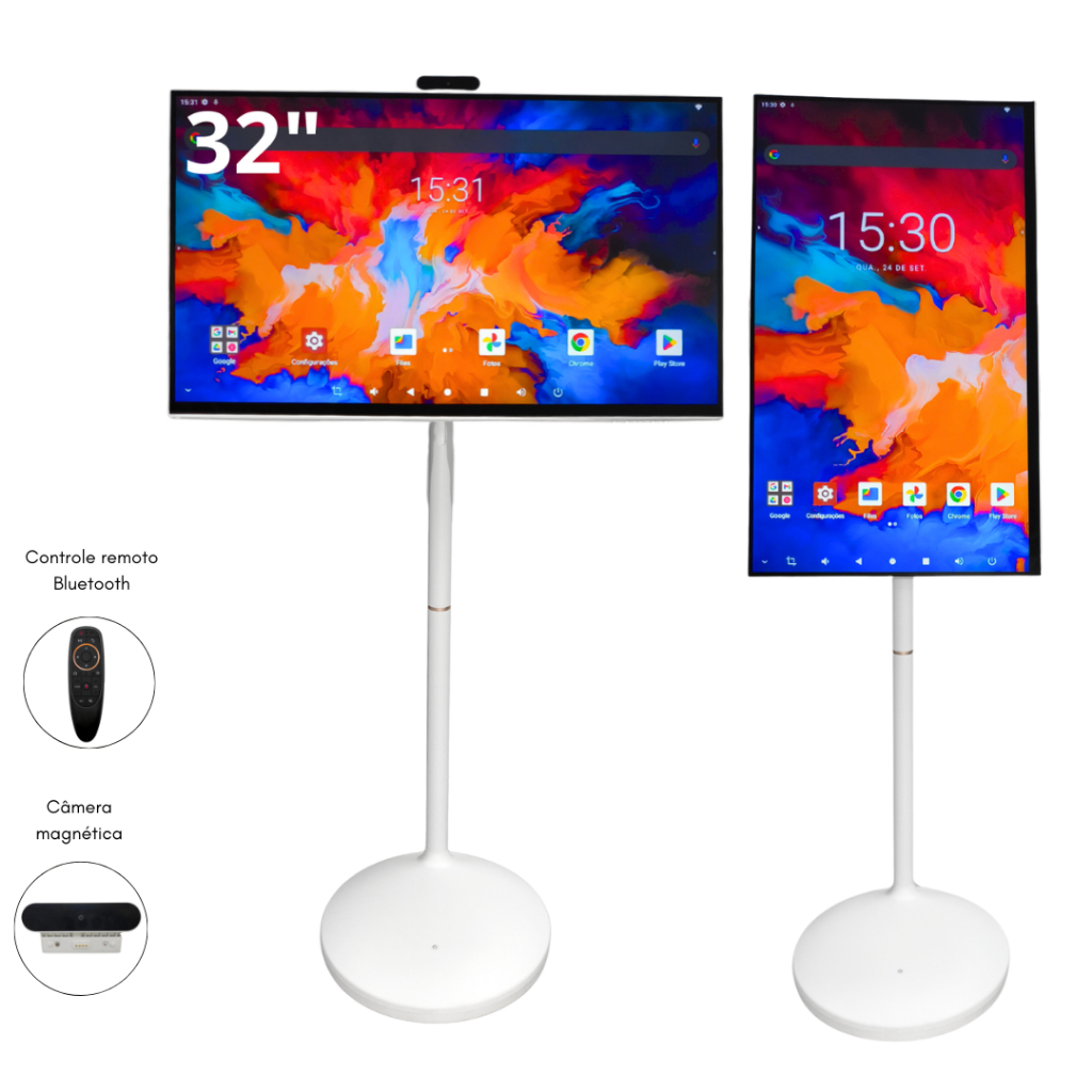 Monitor Touch 32 Full HD com Pedestal Wi-Fi Blueto