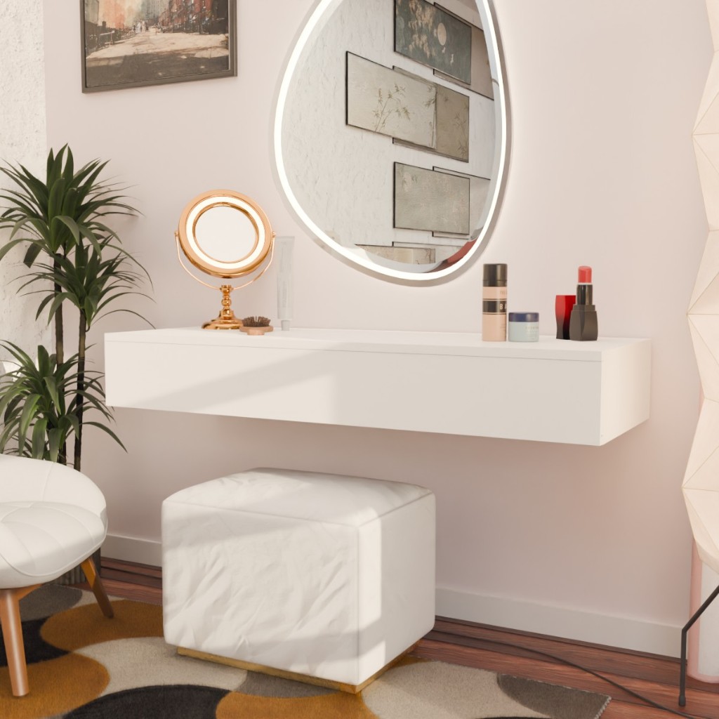 Bancada Suspensa Penteadeira 100cm Com Corrediças