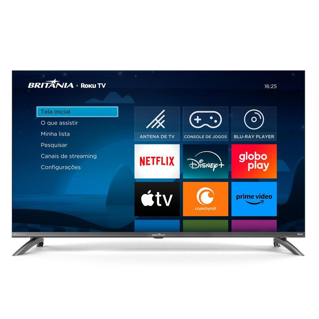 Smart TV 40 Britânia BTV40M9GR2CGB Roku TV LED Do