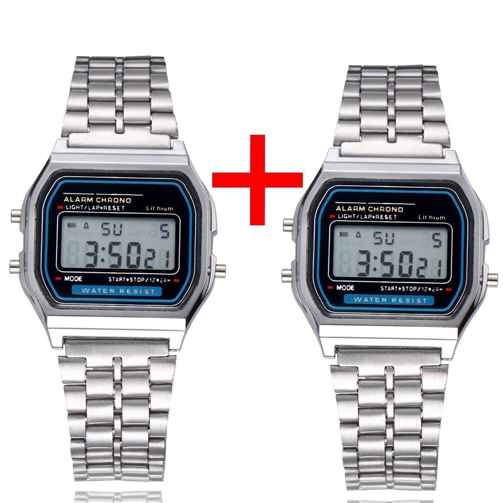 Relógio Digital Unissex Clássico com Pulseira em