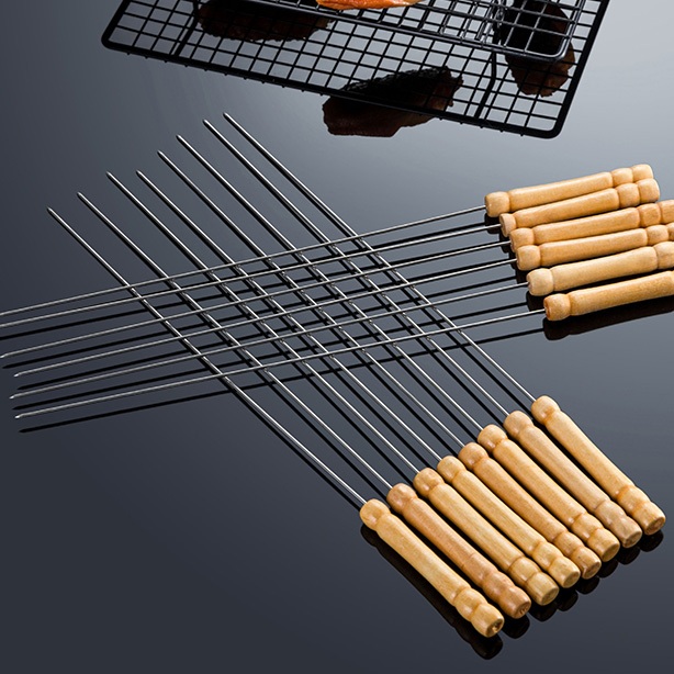 KIT Espetos e Grelha Para Churrasco Alta Qualidade