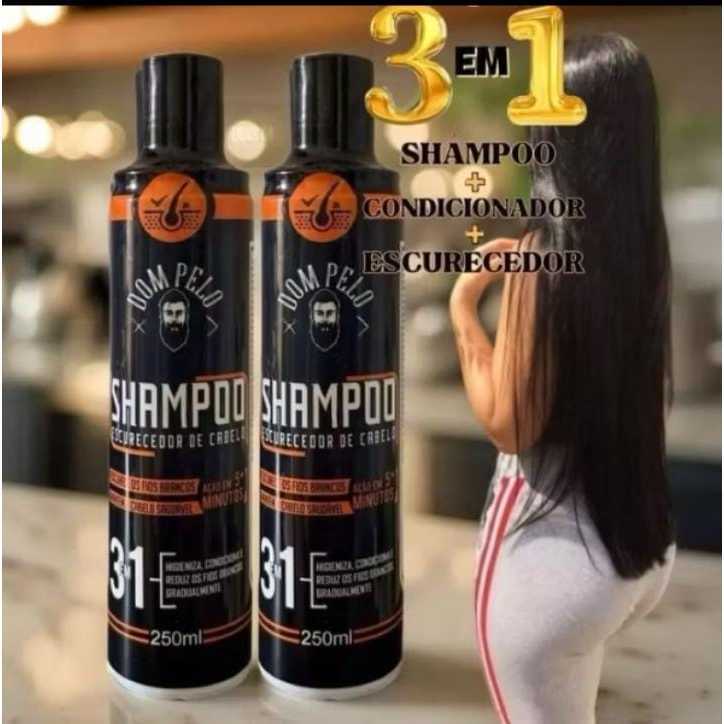 KIT 2 Shampoos Escurecedor Para Cabelo Branco 250m