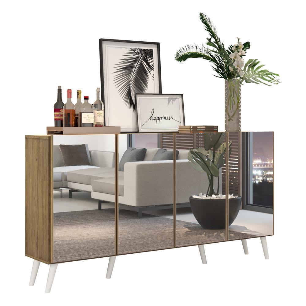 Aparador Buffet 4 portas com Espelho Retrô Vegas