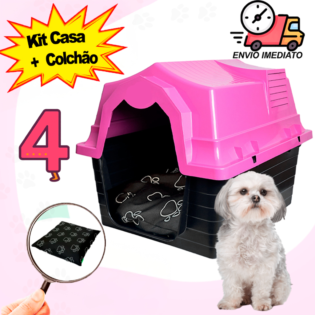 Casinha N.4 Cachorros Médio Porte 2 em 1 Colchone
