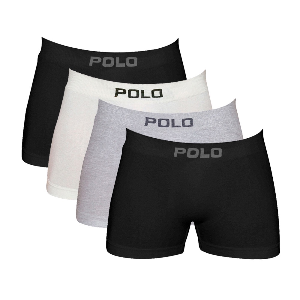 Kit 4 Cuecas Polo 781 Algodão Boxer Sem Costura S