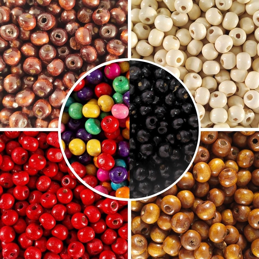 Miçangas Pérola Contas Bola de Madeira 8mm Para 