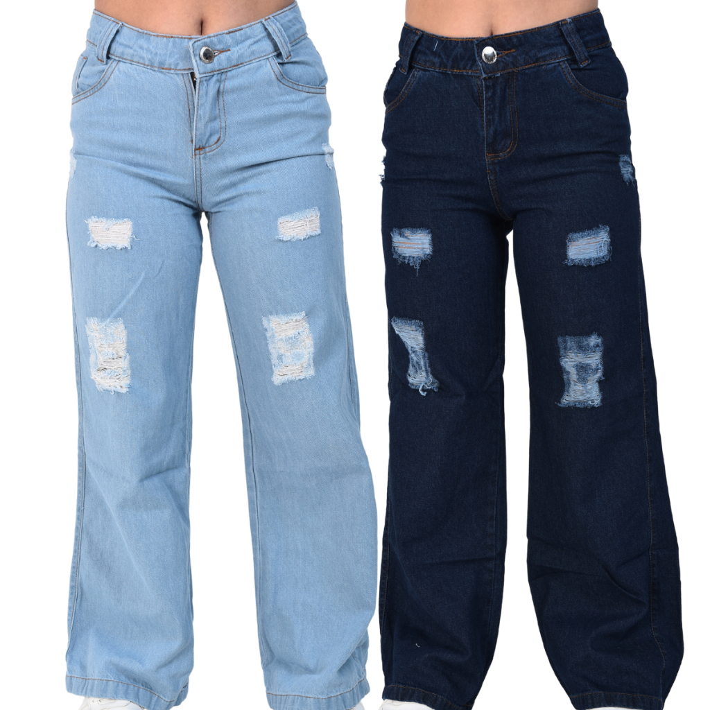 Calça pantalona wide leg menina infantil juvenil 