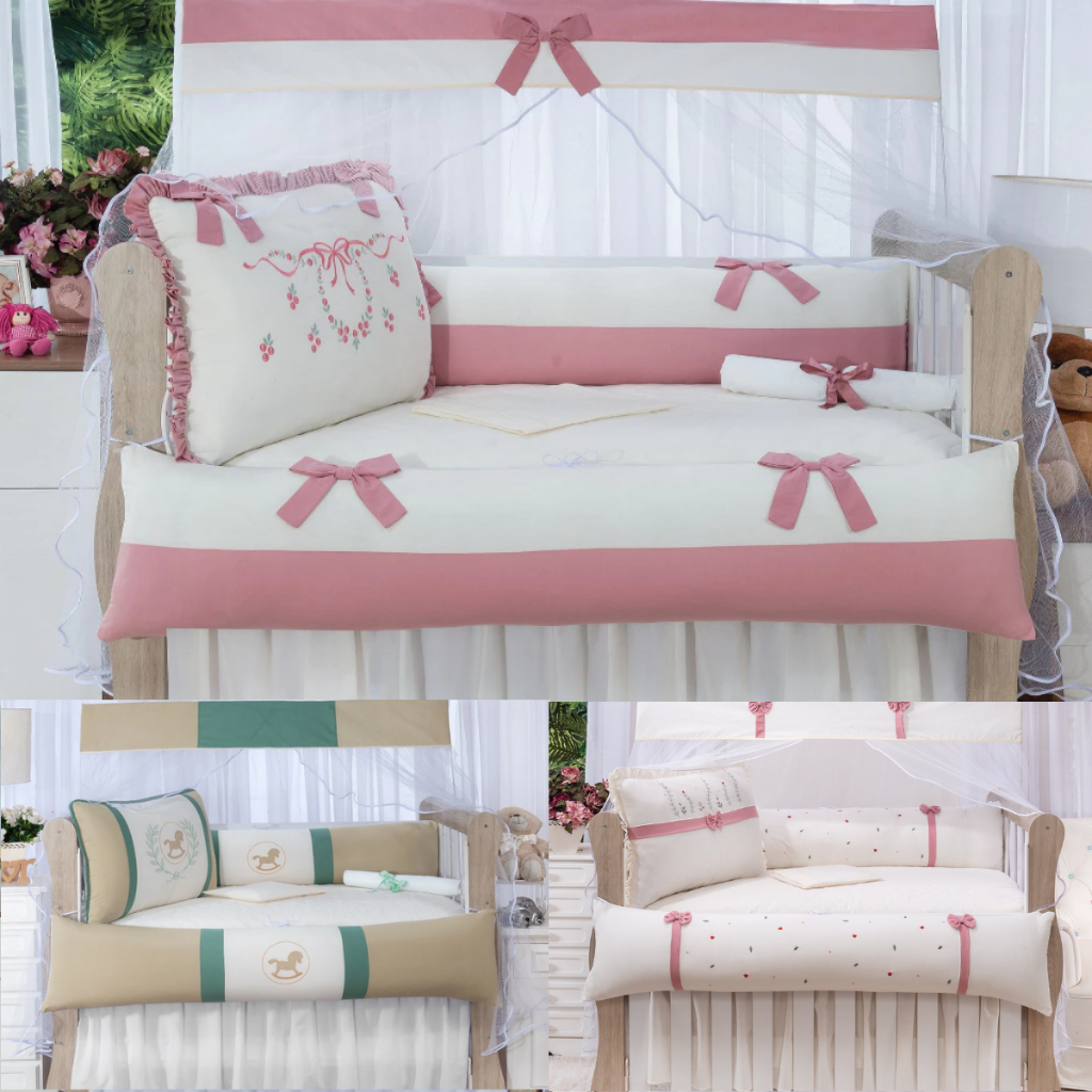 Kit Berço Americano 10 Peças Bordado 100% Algod�