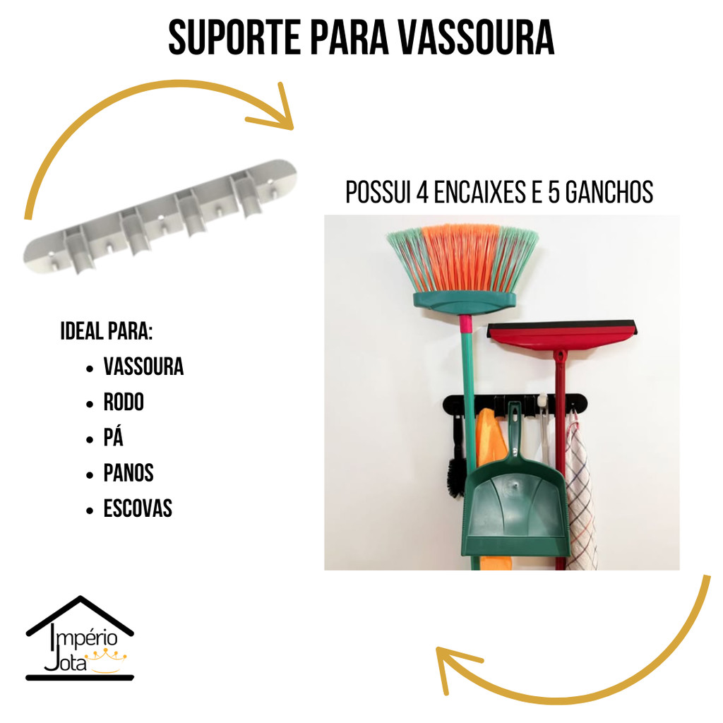 Suporte Multiuso Vassoura – Rodo – Pá