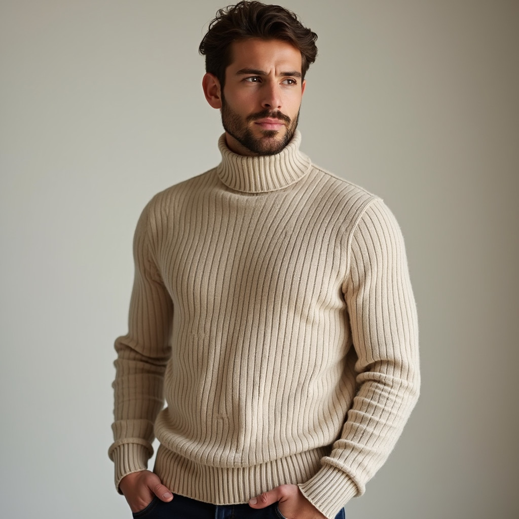 Suéter Gola Alta Masculino Manga Longa Agasalho C