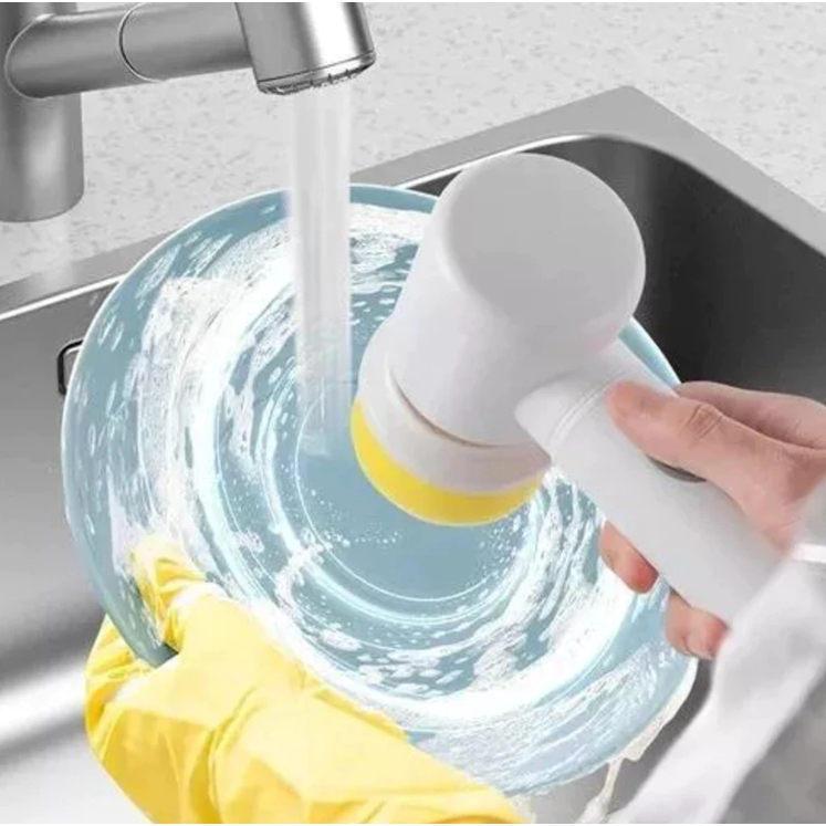 Escova Elétrica Rotativa Para Limpeza 5 em 1 Sem 