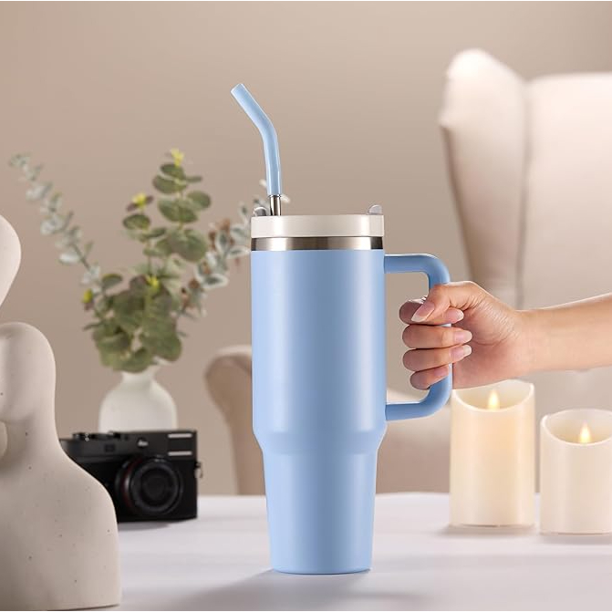 Copo Garrafa Térmica Grande Em Aço Inox Com Alç