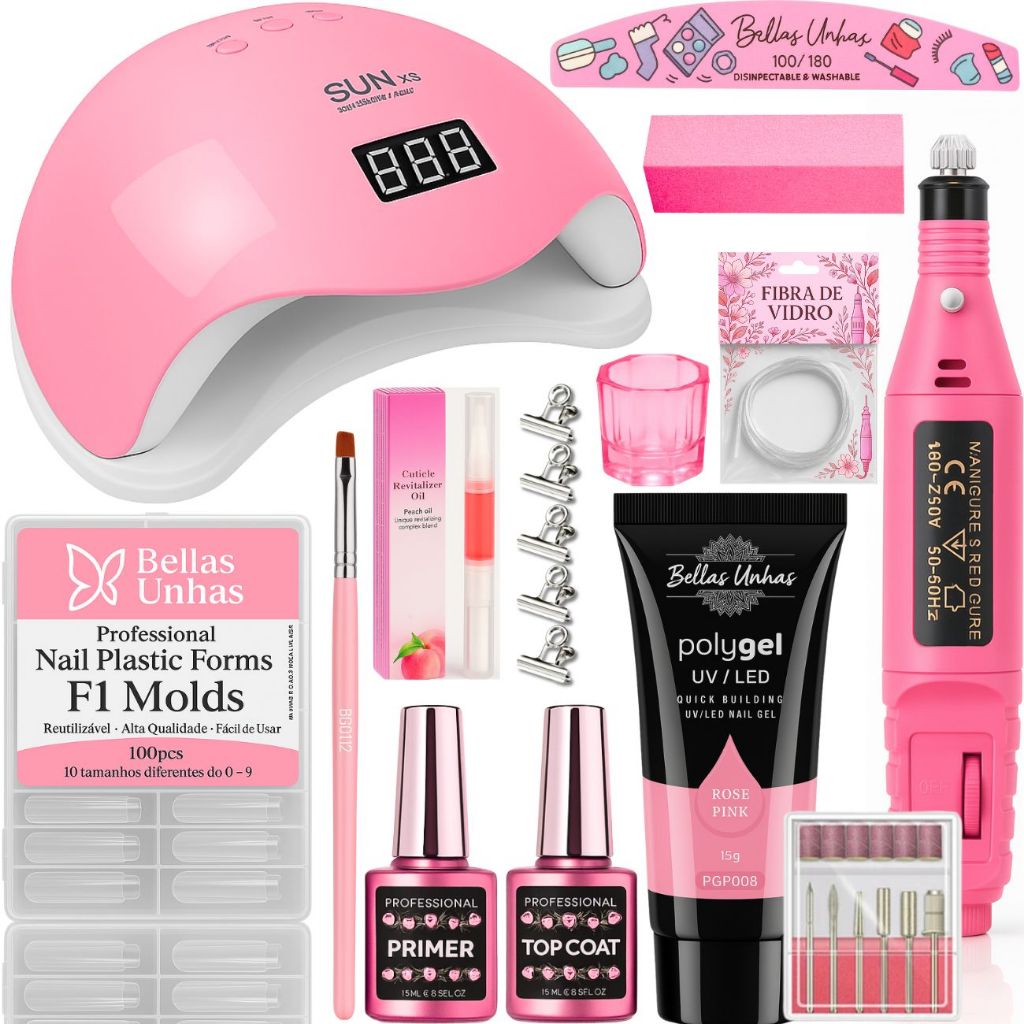 Kit Alongamento de Unha Polygel Poligel Cabine Est