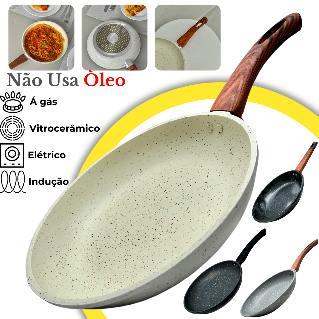 Frigideira Ceramica Antiaderente Fogão Cooktop In
