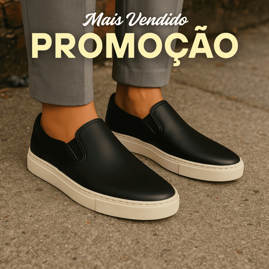 Tênis Masculino Sem Cadarço Estilo Slip On Casua