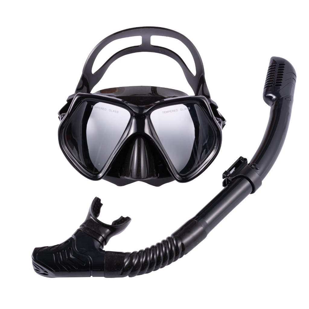 kit máscara mergulho snorkel óculos respirador p