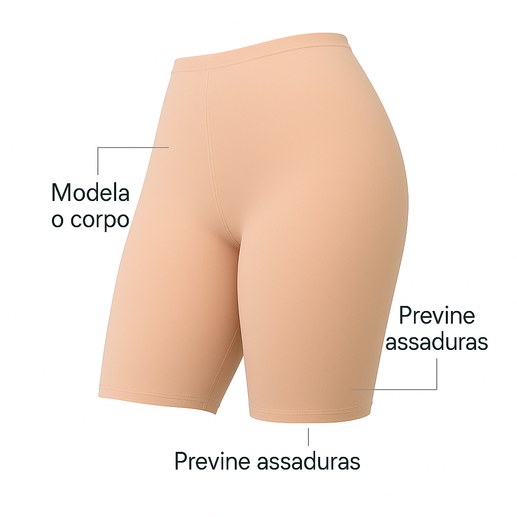 Short Anágua Bermuda Modeladora Cintura Alta Segu