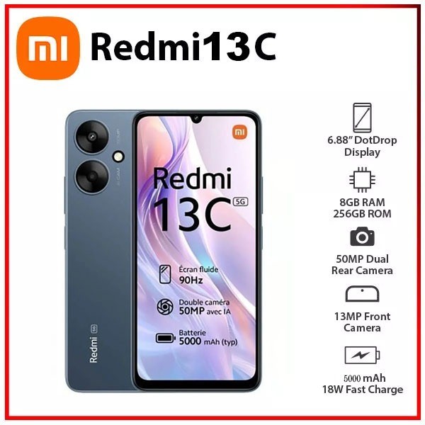 (Novo) Redmi Xiaomi 13C 4G LTE 8GB+256GB (para Tel