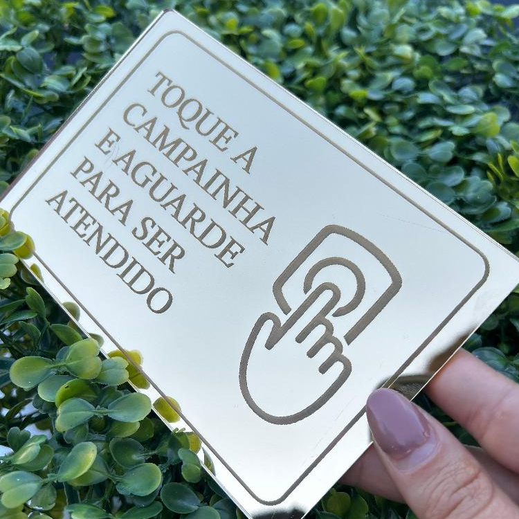 Placa Toque a Campainha Interfone PVC 2mm e Acríl