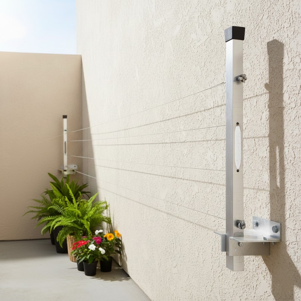 Varal de Roupa de Parede Retrátil de alumínio pa