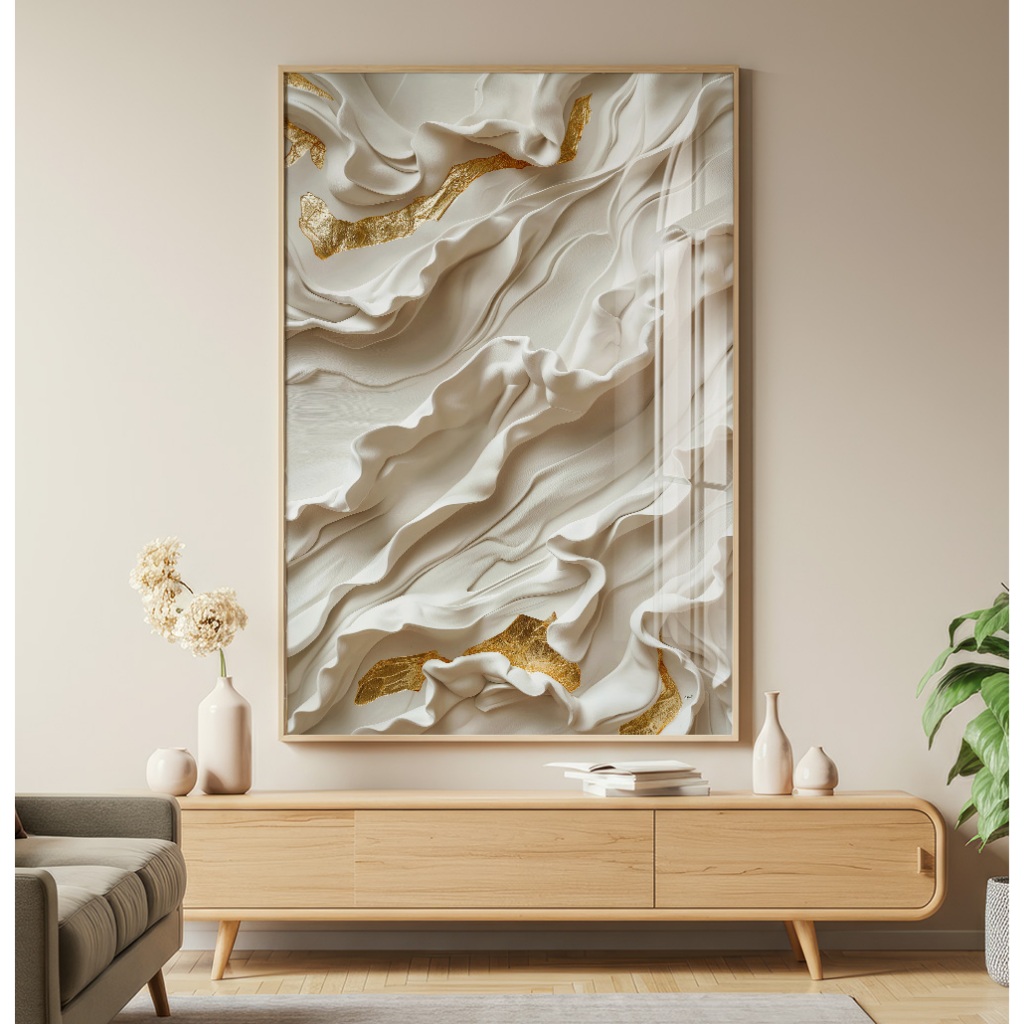 Quadro Decorativo Com Moldura Filete E Vidro Sala 