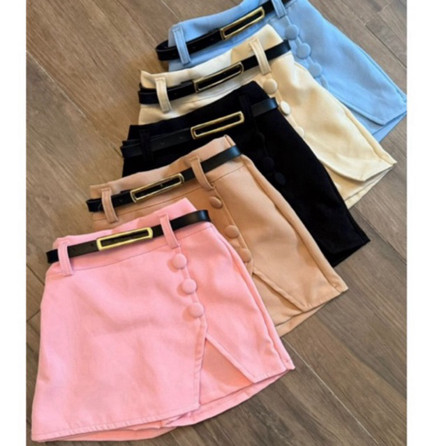 short saia  alfaiataria infantil + cinto preto tam