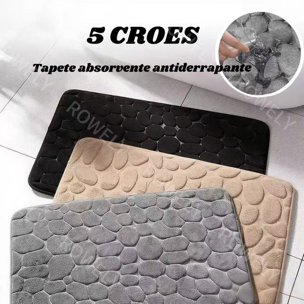 Tapete Antiderrapante Absorvente com Textura de Se