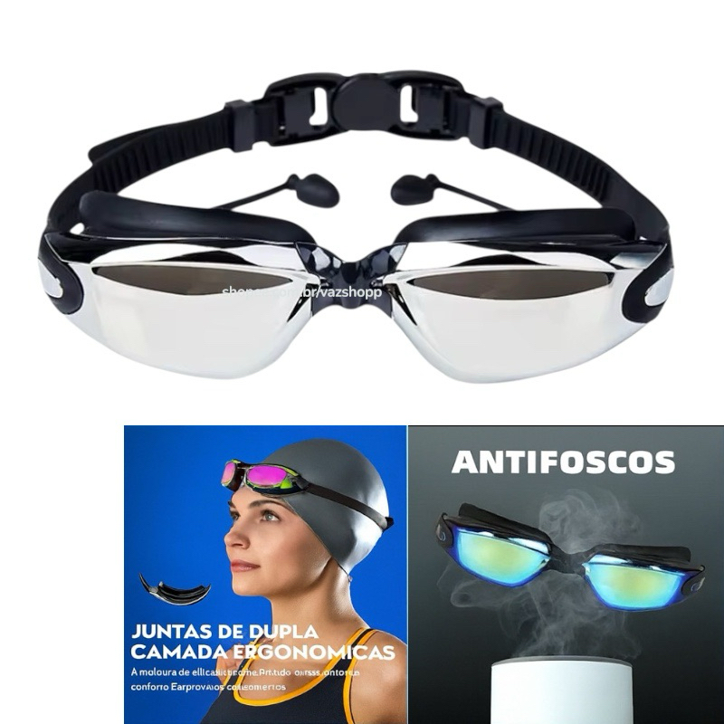 Óculos de Natação Profissional Antiembaçante c