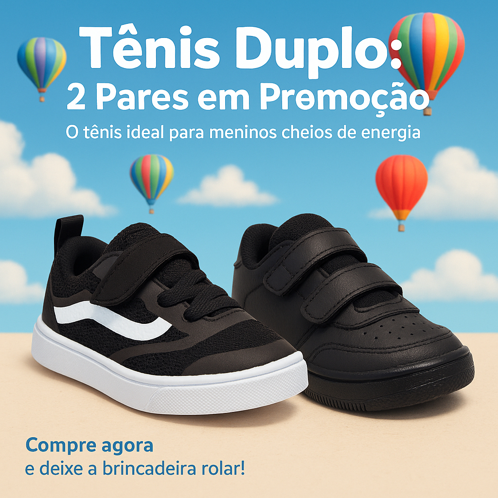 Kit 2 Tênis Infantil Menino Seguro Confortável e