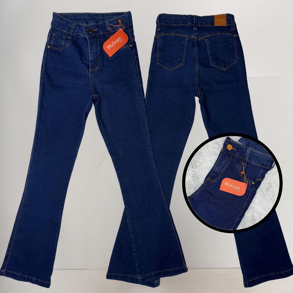 CALÇA FLARE Jeans Infantil Juvenil Meninas 4 a 12