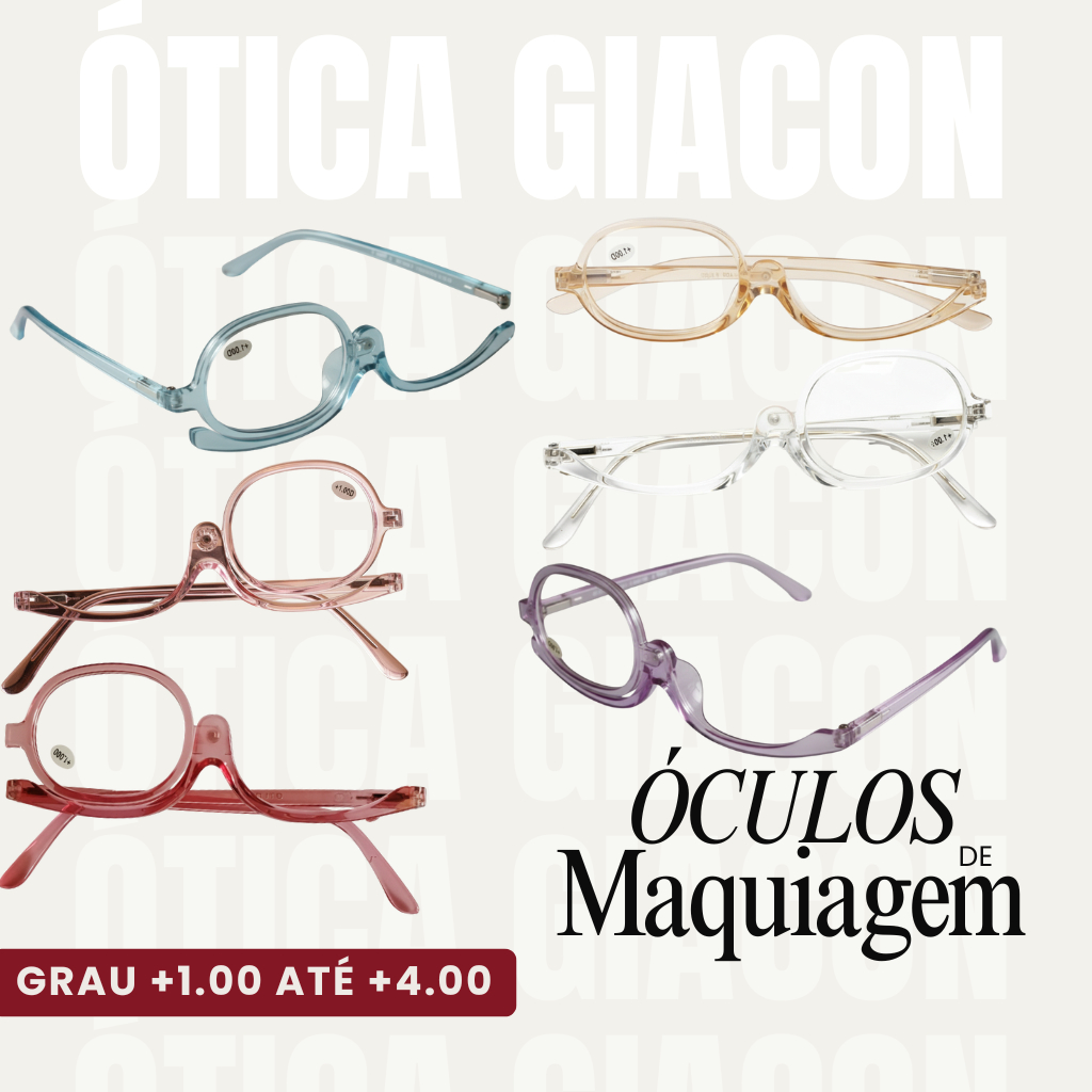 Óculos Para Maquiagem Grau Perto +1.00 Até +4.00