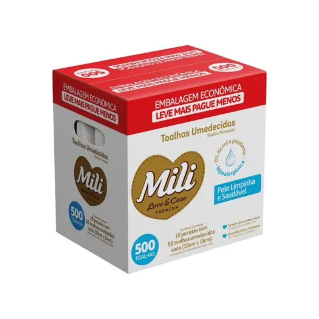 Toalhas Umedecidas Mili Love Care 480 unidades/Nov